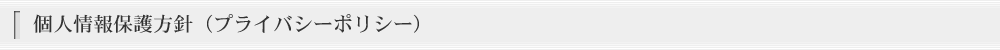 個人情報保護方針(プライバシーポリシー)